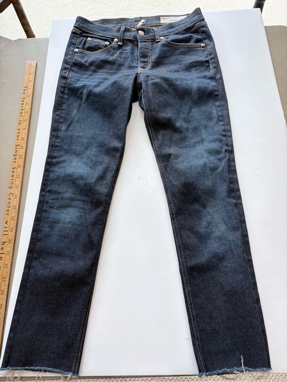 rag & bone Dark Indigo Slim Jeans with Contrast Stitching F21